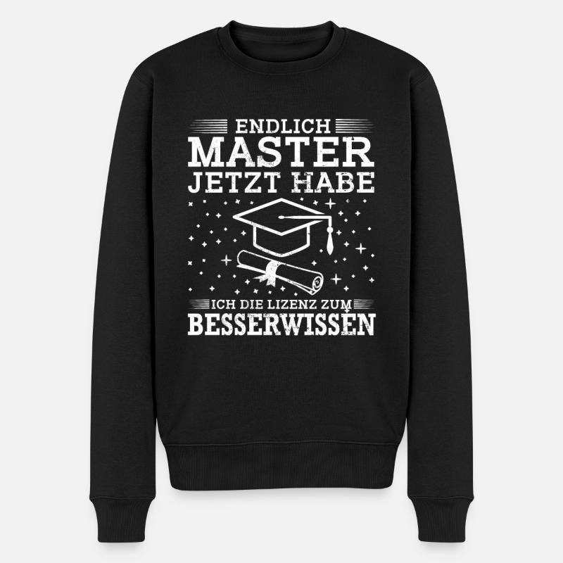 Master Abschluss Geschenk Lizenz Zum Besserwissen - Männer Premium Bio Pullover - Schwarz