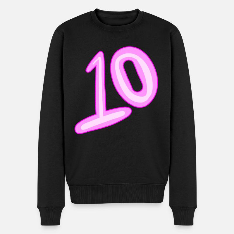 10 - Männer Premium Bio Pullover - Schwarz