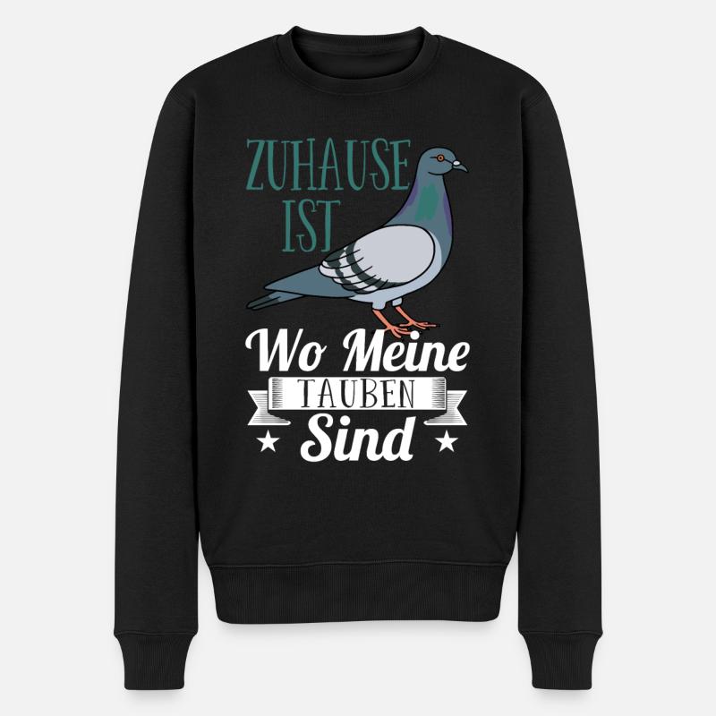Zuhause ist wo meine Tauben sind taube taubenzucht - Männer Premium Bio Pullover - Schwarz
