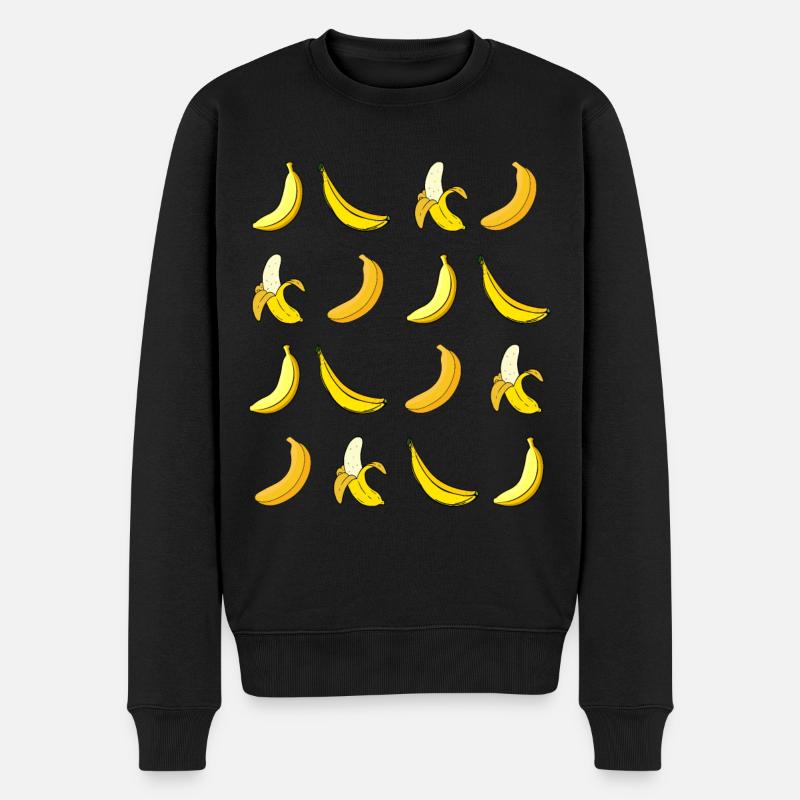 Bananen Lustige Bananen - Männer Premium Bio Pullover - Schwarz
