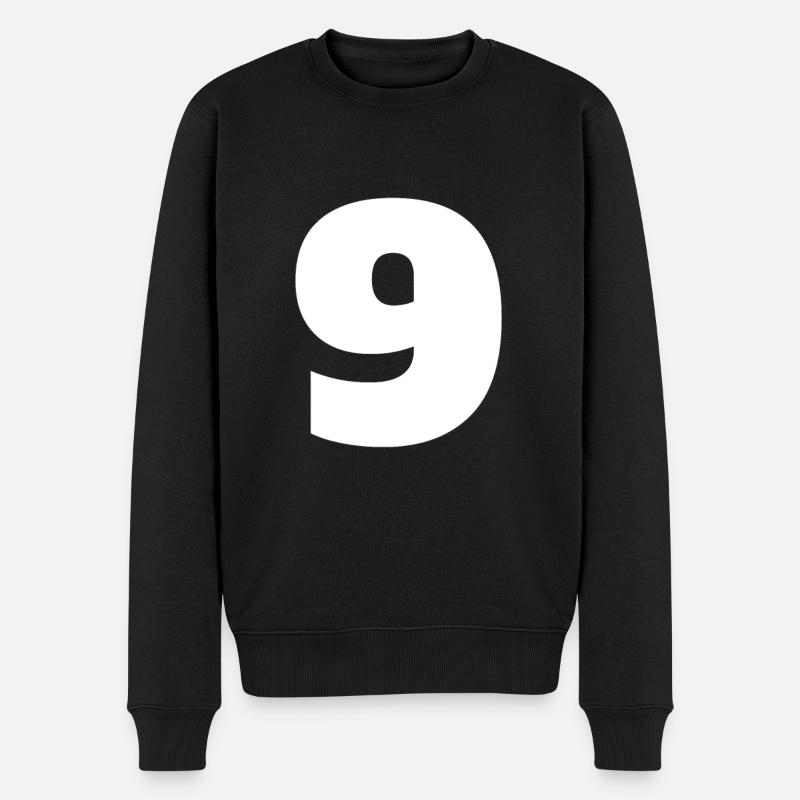Nummer 9 Großbuchstaben Monogramm - Männer Premium Bio Pullover - Schwarz