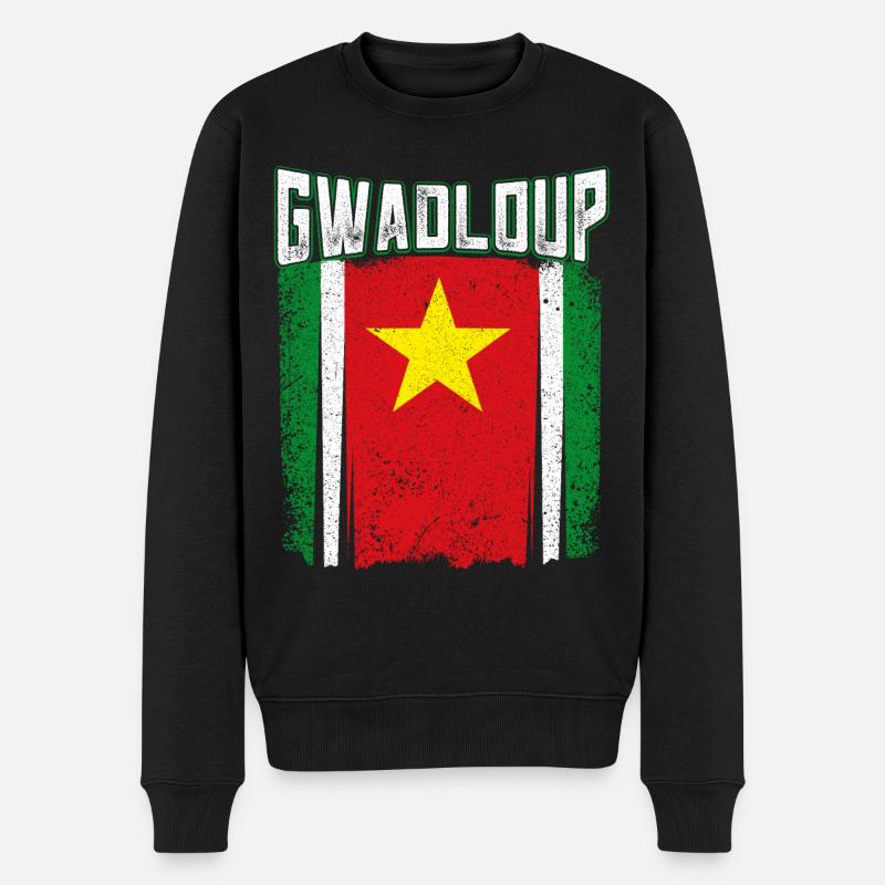 Guadeloupe Drapeau - Pull Premium bio Homme - noir