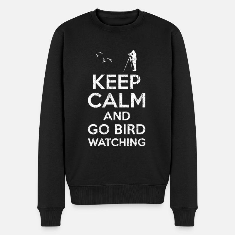 Keep calm Bird Watching - Pull Premium bio Homme - noir