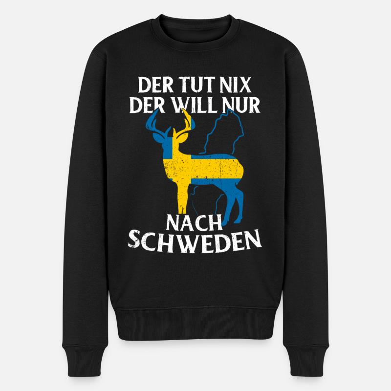Schweden - Männer Premium Bio Pullover - Schwarz