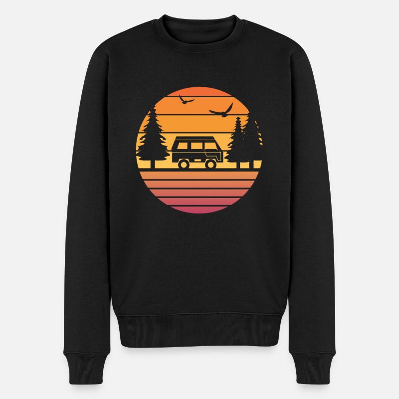 Camper Camping Campen Geschenk Camperin - Männer Premium Bio Pullover - Schwarz