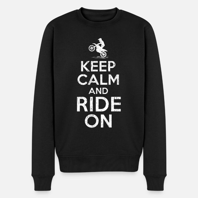 Keep calm Motocross - Männer Premium Bio Pullover - Schwarz