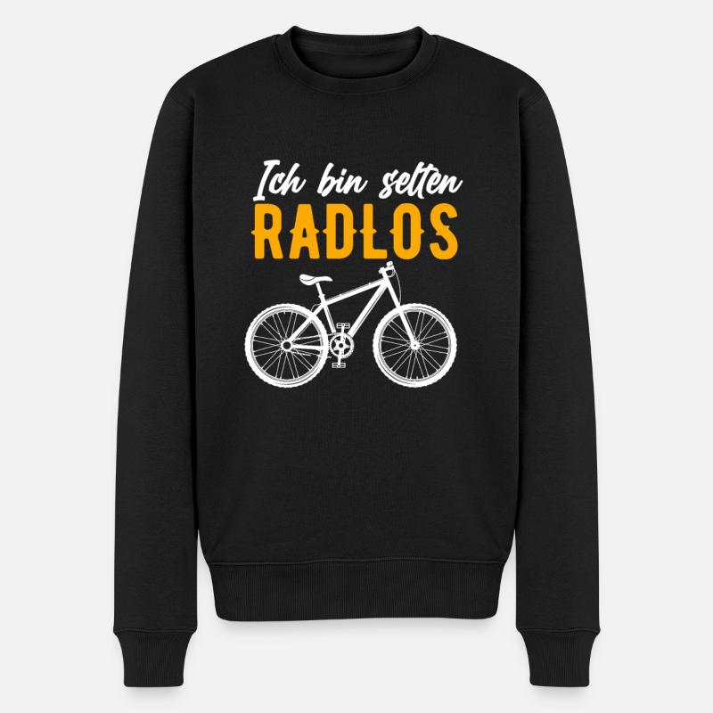 Fahrrad - Ich bin Selten Radlos - MTB Radtour - Männer Premium Bio Pullover - Schwarz
