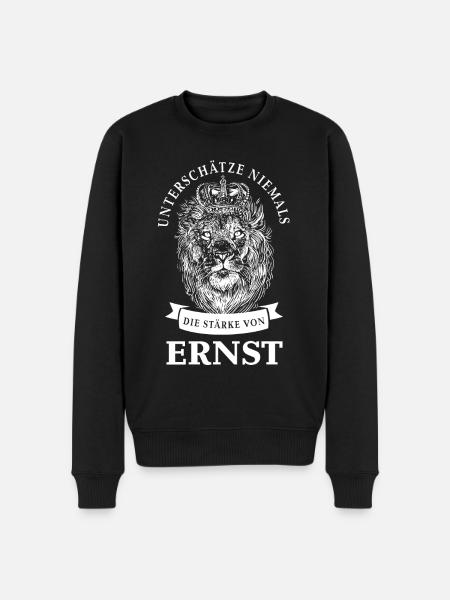 Ernst Geschenk Name Löwe - Männer Premium Bio Pullover - Schwarz