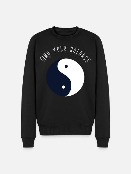 Yin and Yang - Men's Premium Organic Jumper - black
