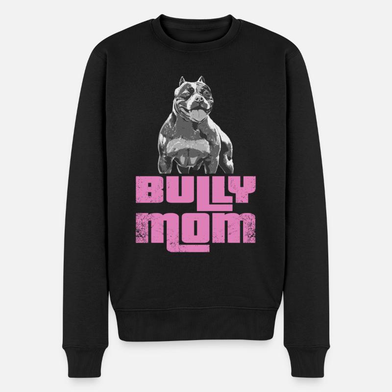 American Bully Mom Hund Hundebesitzerin Geschenk - Männer Premium Bio Pullover - Schwarz