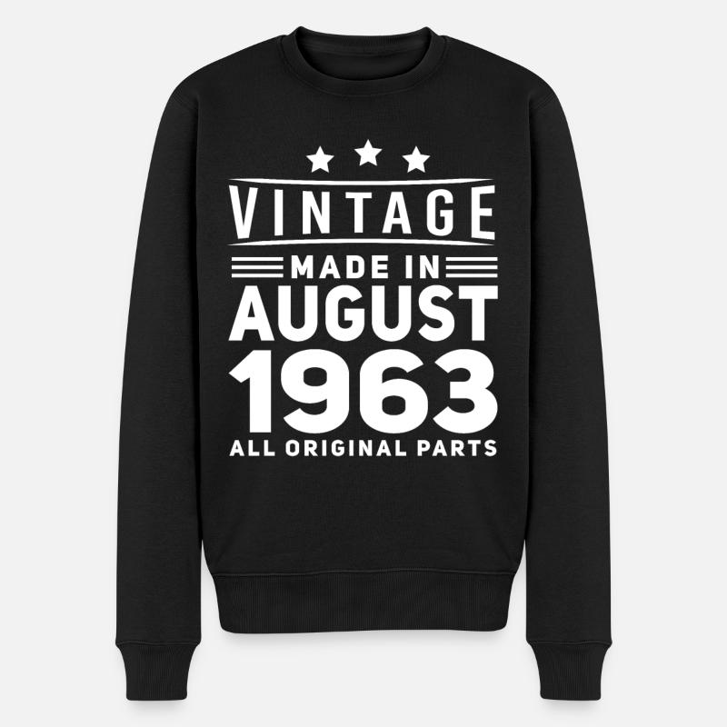 Vintage Im August 1963 - Männer Premium Bio Pullover - Schwarz