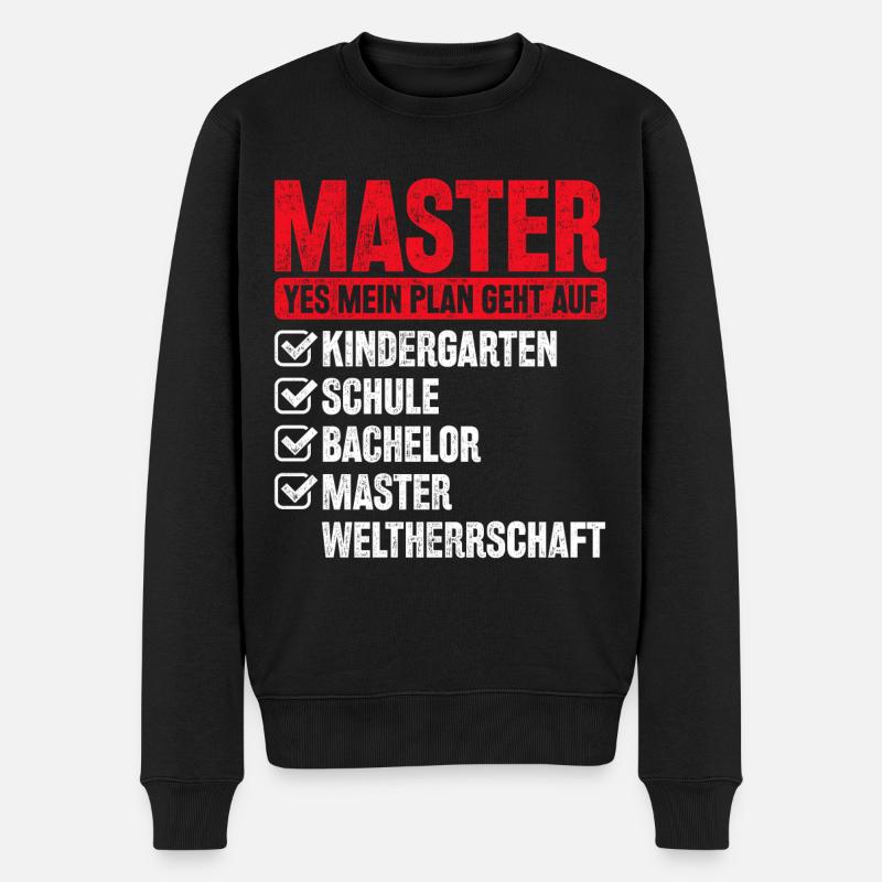 Master Abschluss Geschenk Plan Weltherrschaft - Männer Premium Bio Pullover - Schwarz