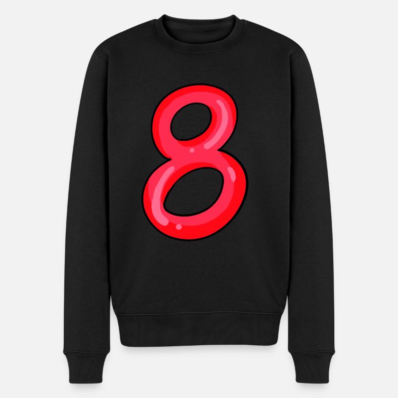 8 rouge - Pull Premium bio Homme - noir