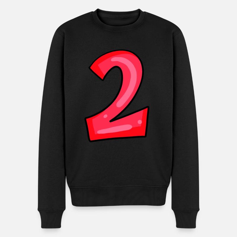2 rot - Männer Premium Bio Pullover - Schwarz