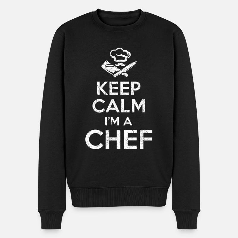 Keep Calm Chef - Männer Premium Bio Pullover - Schwarz