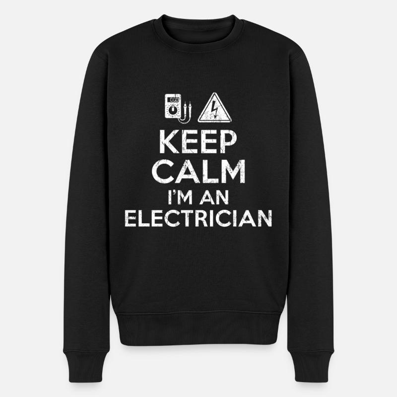 Keep Calm Electrician - Pull Premium bio Homme - noir