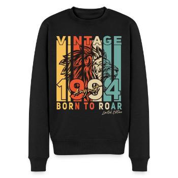 1994 August Löwe Vintage Geschenkidee - Männer Premium Bio Pullover - Schwarz - Vorne - Nico (187cm)