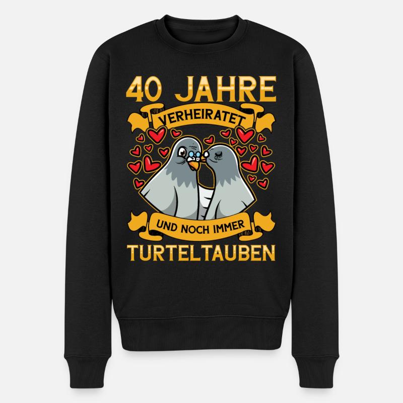 Rubinhochzeit 40 Jahre Verheiratet Hochzeitstag - Männer Premium Bio Pullover - Schwarz