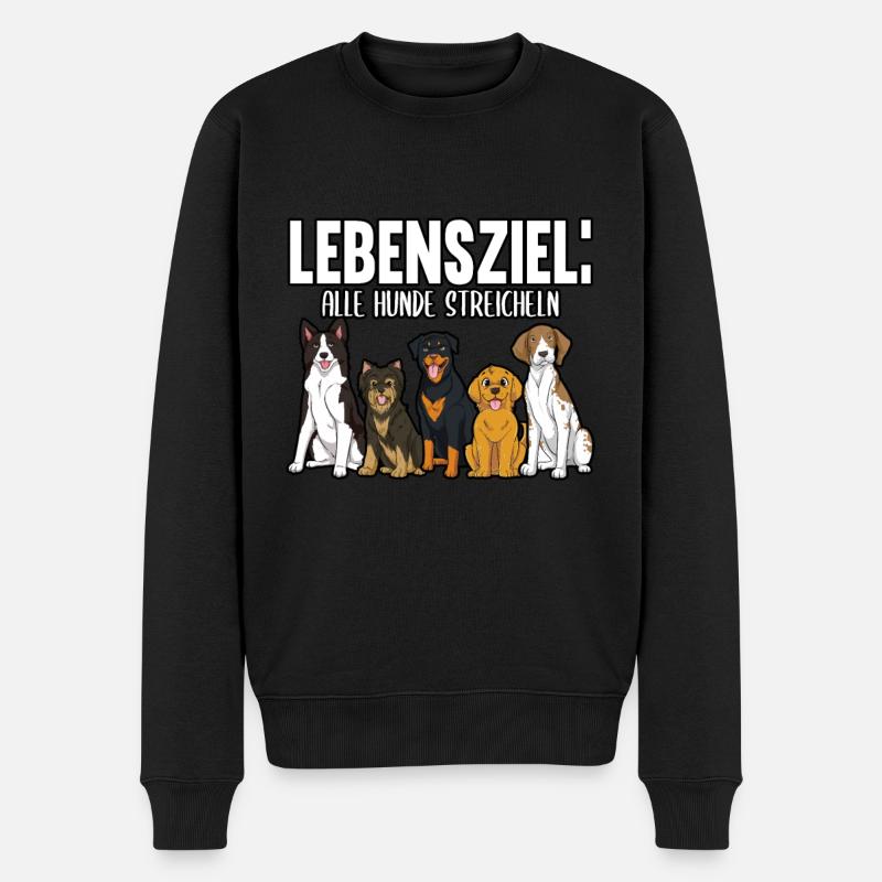 Hund Hundeliebhaber Haustier Hundebesitzer Spruch - Männer Premium Bio Pullover - Schwarz