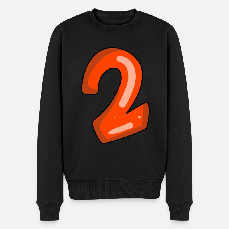 2 rot - Männer Premium Bio Pullover - Schwarz