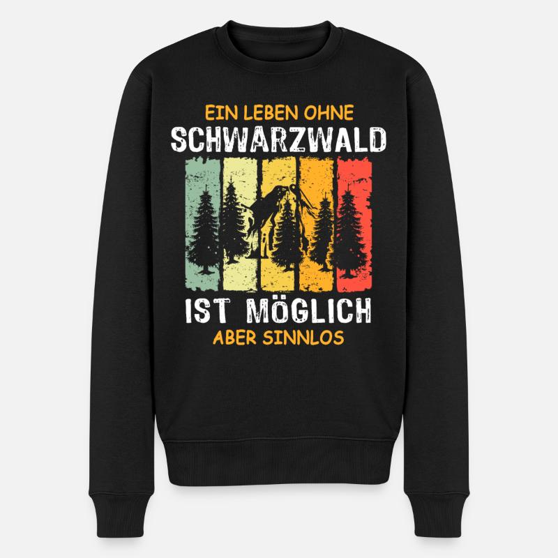Schwarzwälder Sprüche Schwarzwald - Männer Premium Bio Pullover - Schwarz