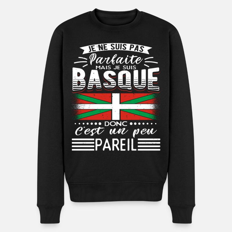 Pays Basque Homme Basque - Pull Premium bio Homme - noir