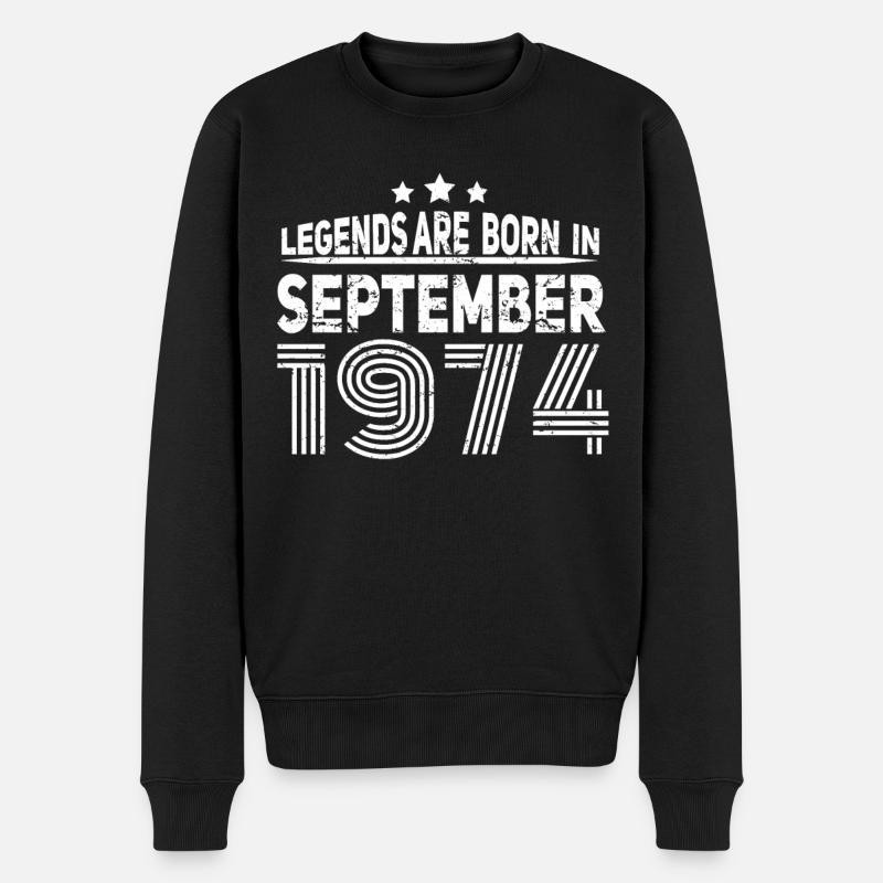 September 1974 Vintage Geschenkidee - Männer Premium Bio Pullover - Schwarz