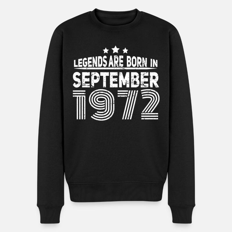 September 1972 Vintage Geschenkidee - Männer Premium Bio Pullover - Schwarz