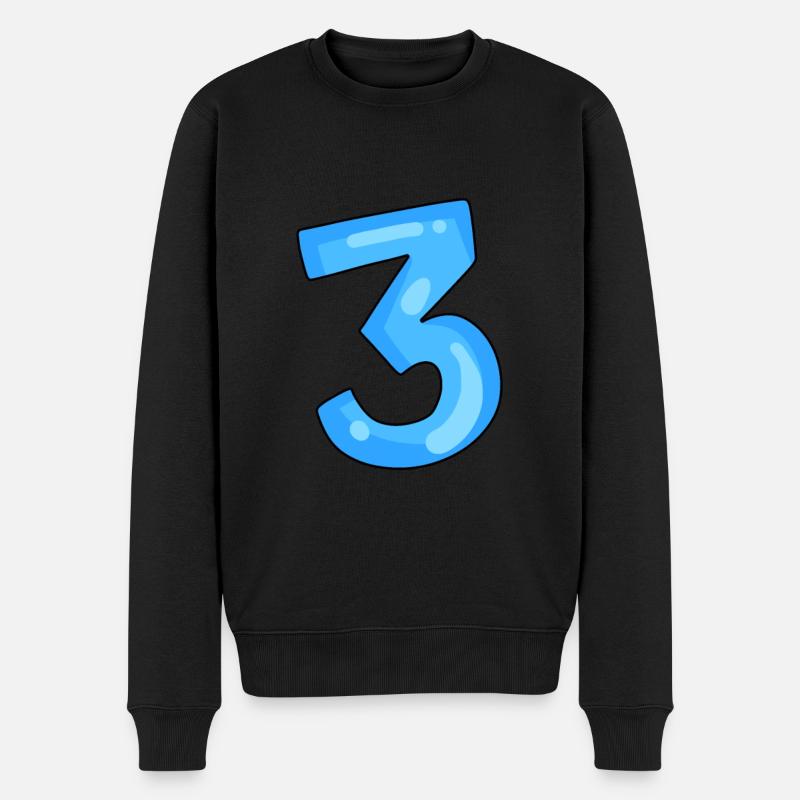 Nombre 3 Bleu - Pull Premium bio Homme - noir