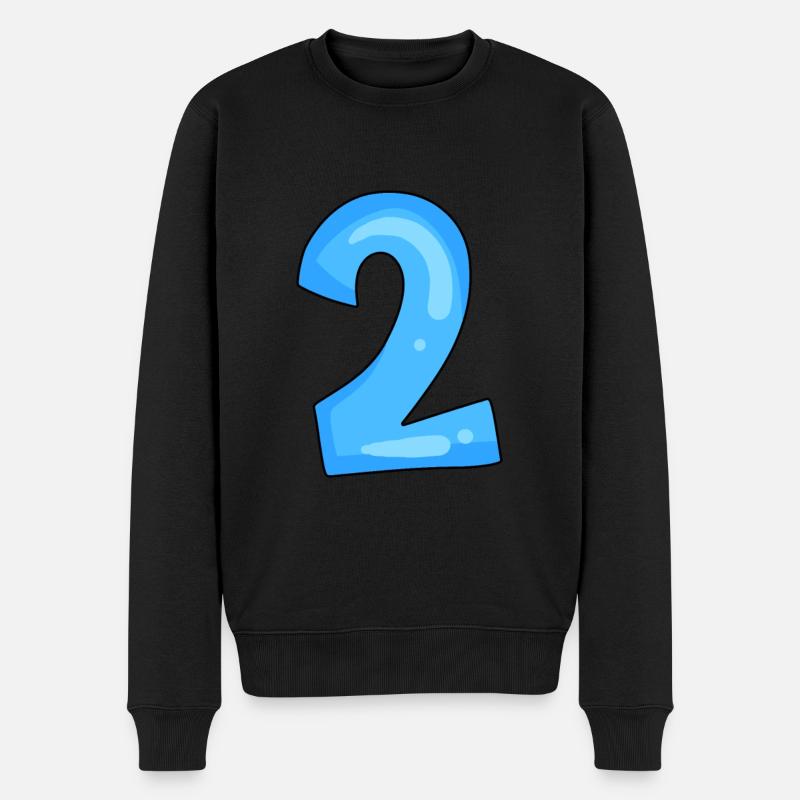 2 blå - Økologisk premium-sweatshirt til mænd - sort
