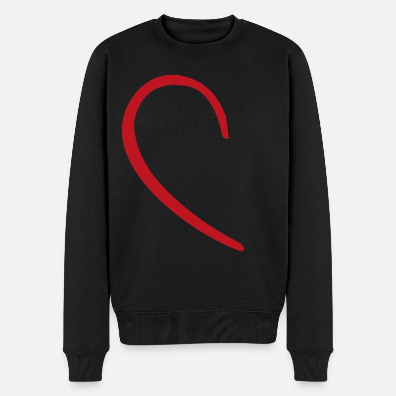 Halbes Herz - Männer Premium Bio Pullover - Schwarz