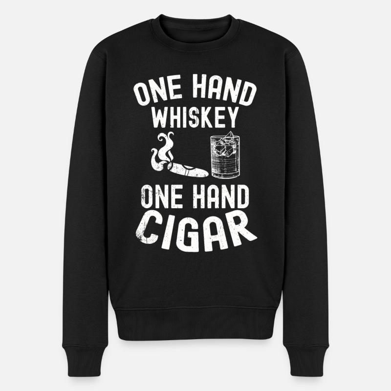 Whiskey - Männer Premium Bio Pullover - Schwarz