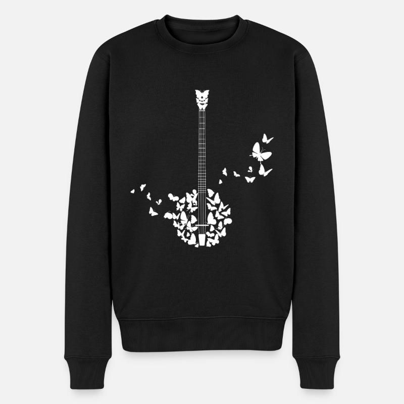 Banjo Instrument Avec papillons - Pull Premium bio Homme - noir