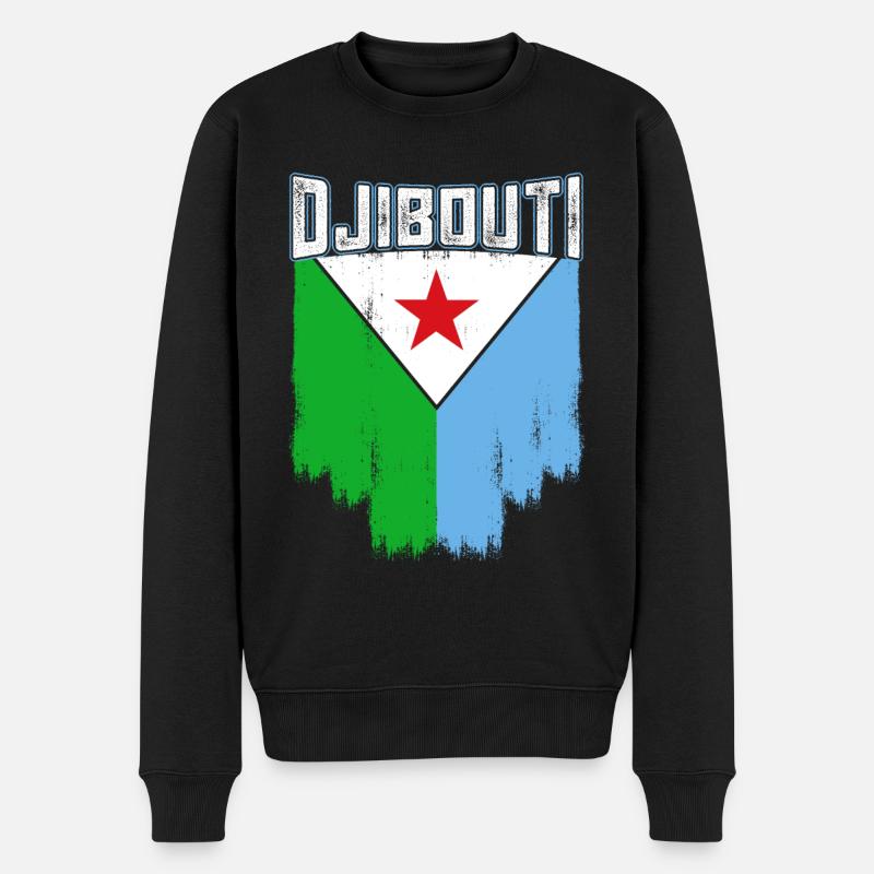 Dschibuti Dschibuti Dschibuti - Männer Premium Bio Pullover - Schwarz