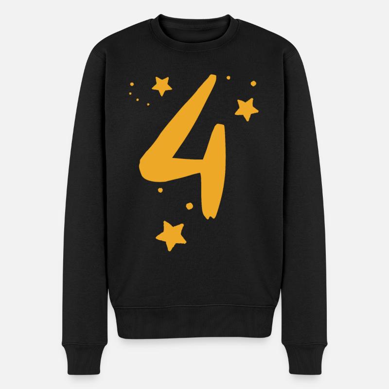 4 Geburtstag 4 Jahre - Männer Premium Bio Pullover - Schwarz