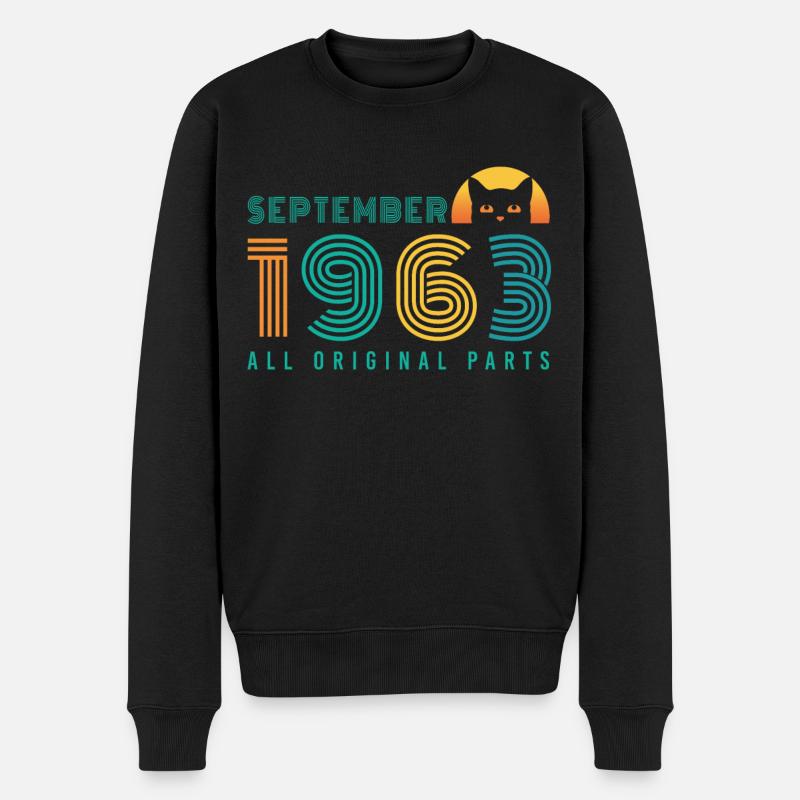Chats Septembre 1963 Rétro - Pull Premium bio Homme - noir