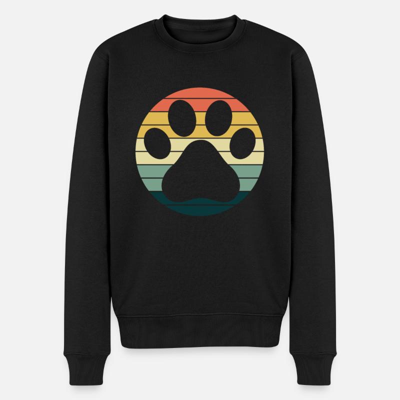 Pfote Pfoten Hund Katze Tier Kinder Geschenk - Männer Premium Bio Pullover - Schwarz