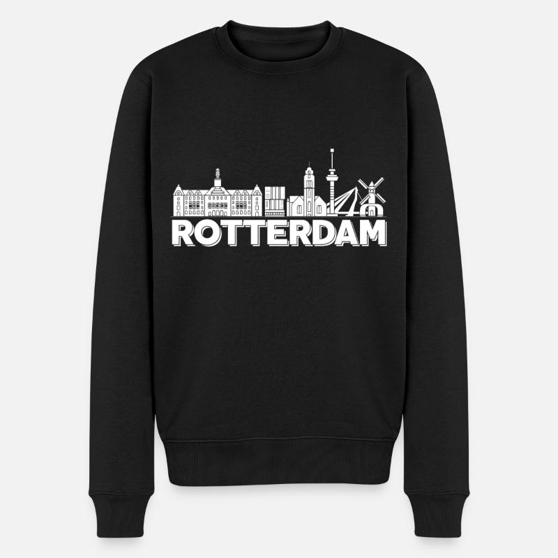 Holland Skyline Rotterdam Holländer - Männer Premium Bio Pullover - Schwarz