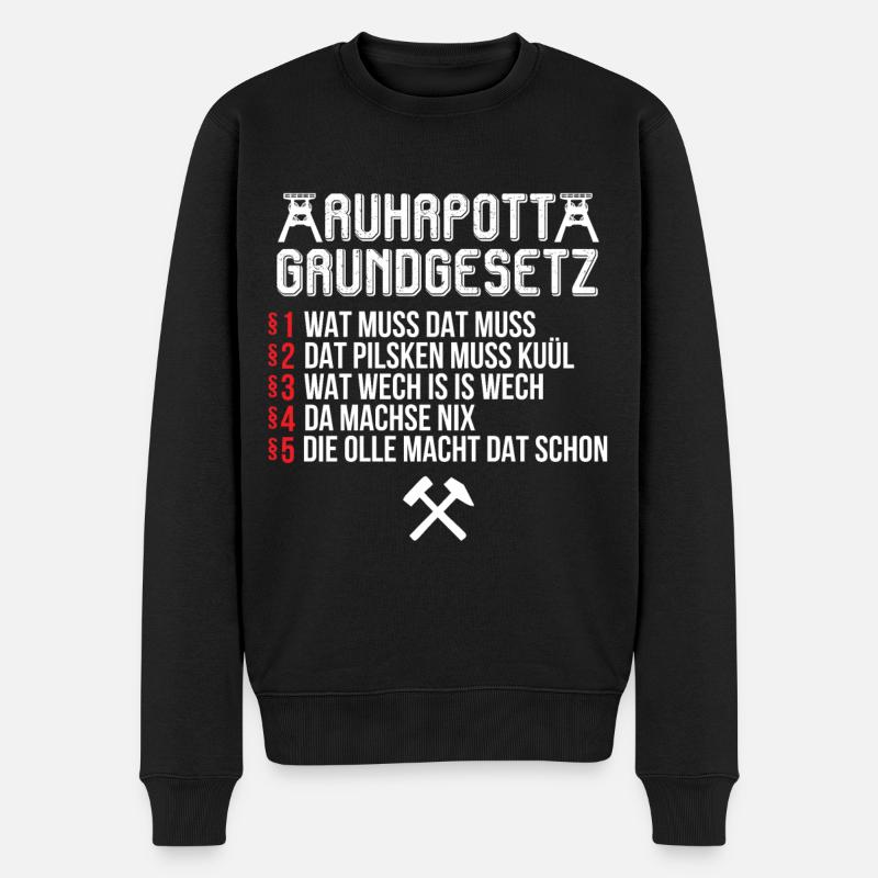 Ruhrpott Grundgesetz Ruhr Ruhrgebiet - Männer Premium Bio Pullover - Schwarz
