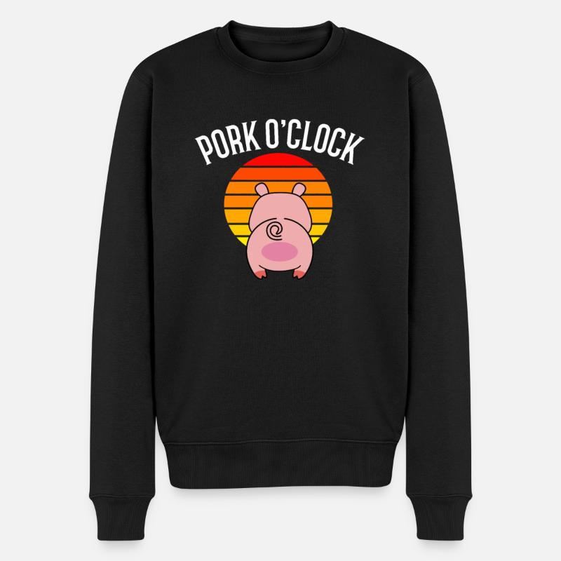 PORK O'Clock - Männer Premium Bio Pullover - Schwarz