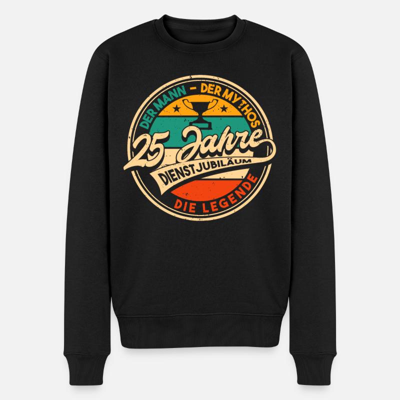 25 Jähriges Dienstjubiläum Firmenjubiläum - Männer Premium Bio Pullover - Schwarz