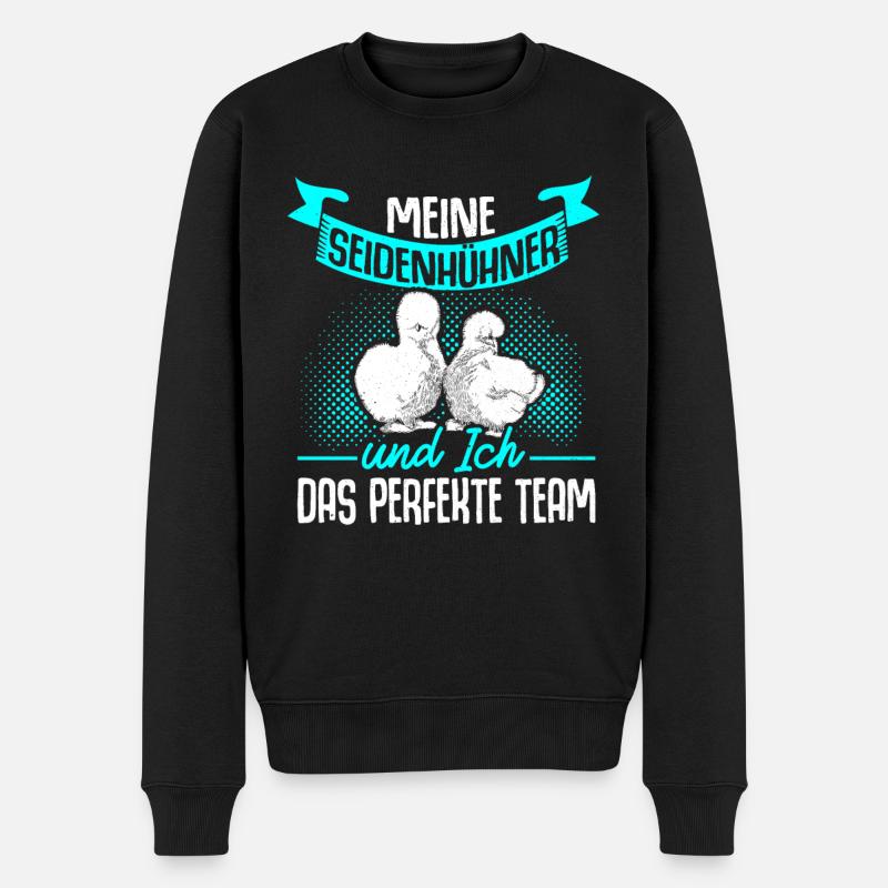 Seidenhühner Huhn Hühner Seidenhuhn Geschenk - Männer Premium Bio Pullover - Schwarz