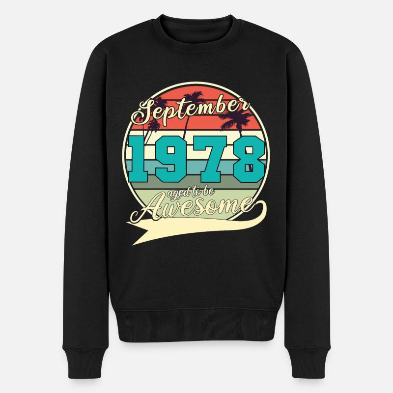 September 1978 Gift idea - Men's Premium Organic Jumper - black