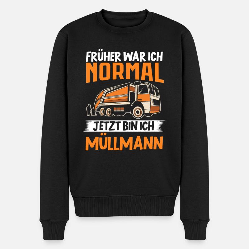 Müllabfuhr Müllauto Müllwagen Müllmann Geschenk - Männer Premium Bio Pullover - Schwarz