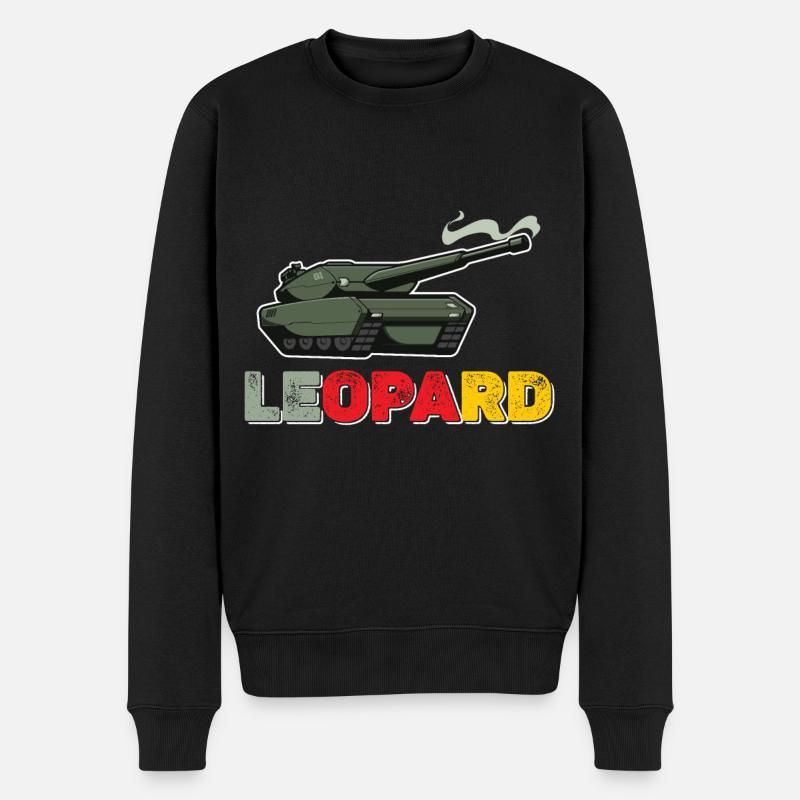 Leopard Panzer Armee Panzerfahrer Bundeswehr - Männer Premium Bio Pullover - Schwarz