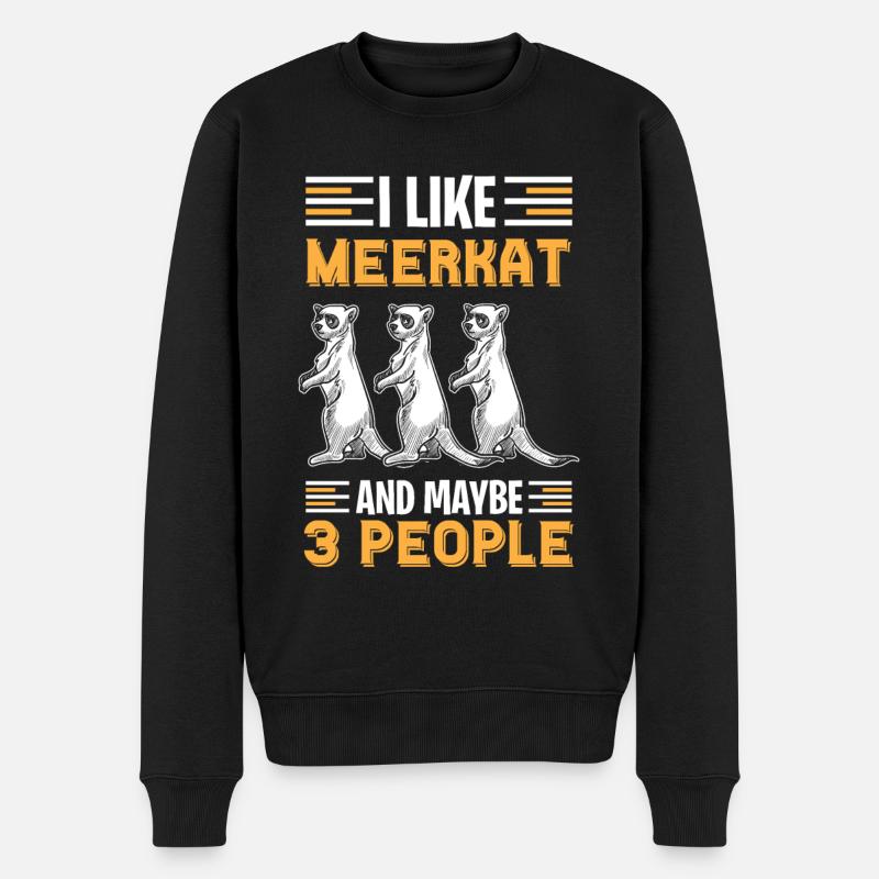 Erdmännchen Tierliebe Surikate - Männer Premium Bio Pullover - Schwarz