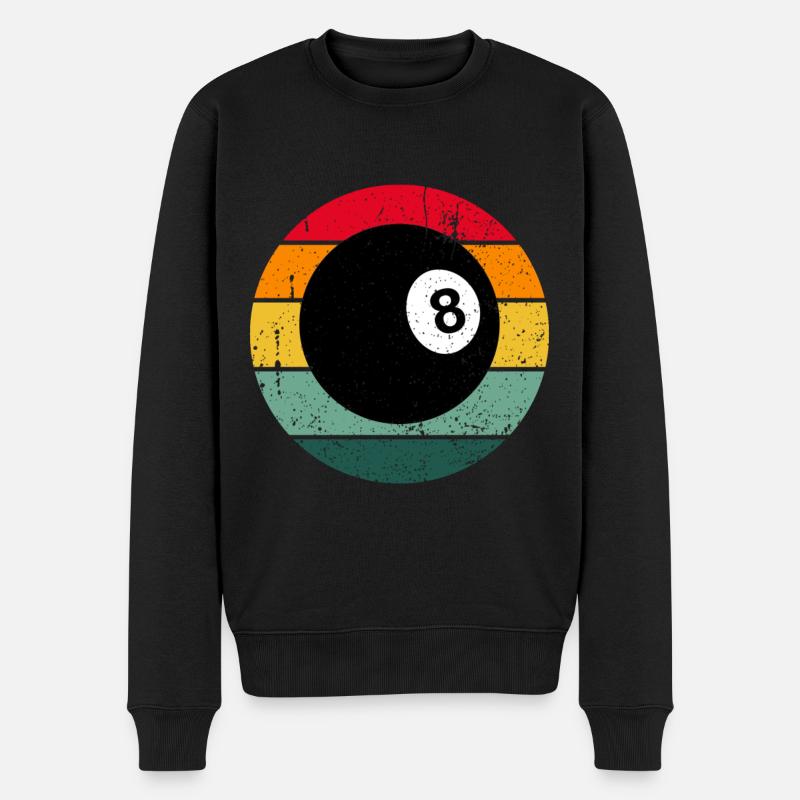 Boule de billard vintage retro billard - Pull Premium bio Homme - noir