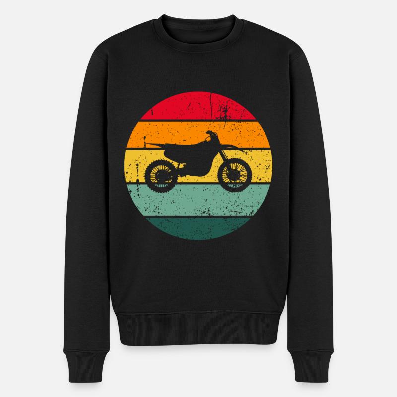 Vintage Retro Motorrad Biker Motorräder Racing - Männer Premium Bio Pullover - Schwarz
