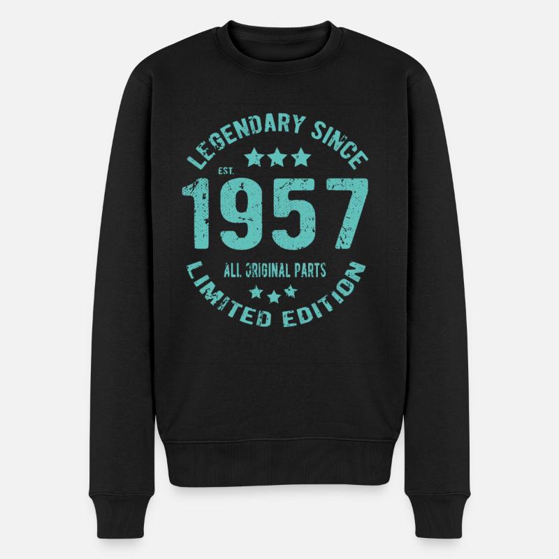 1957 anniversaire de la naissance - Pull Premium bio Homme - noir