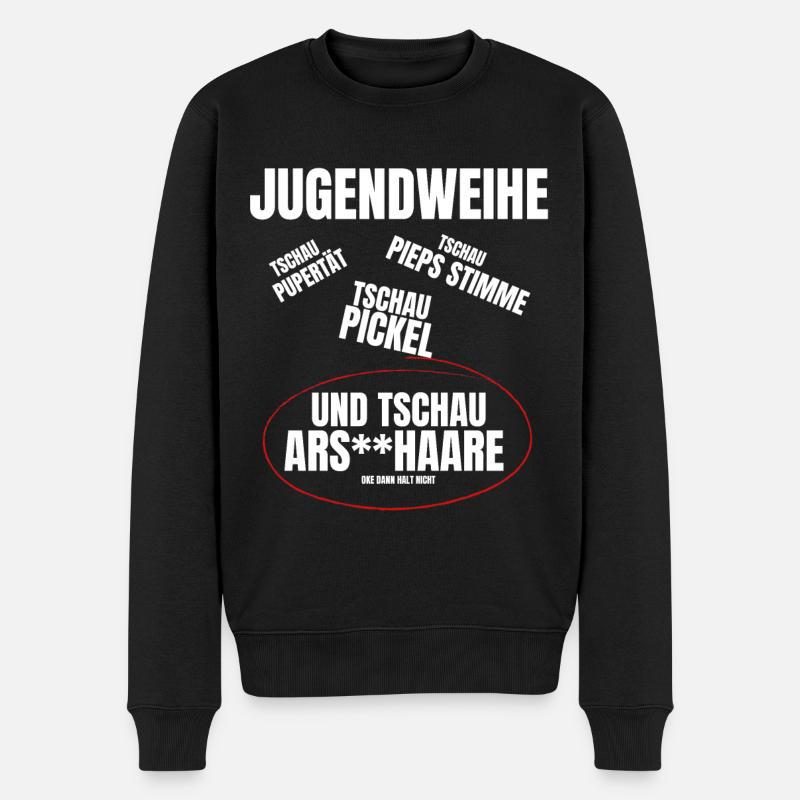 Jugendweihe 2021 | Lustiges Jugendweihe Geschenk - Männer Premium Bio Pullover - Schwarz